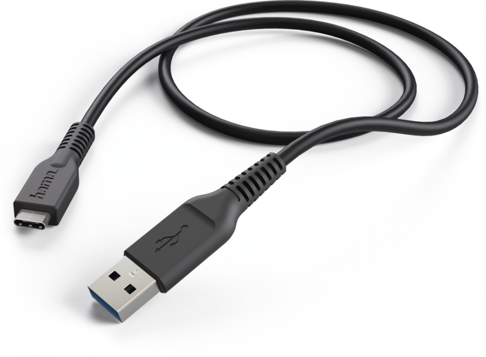 Kabel ładujący Hama, USB-A/USB-C, 1m, czarny