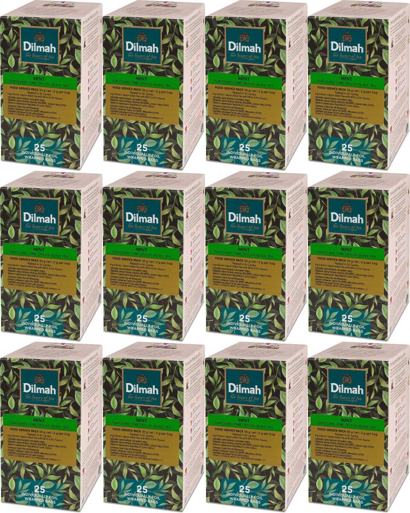 12x Herbata ziołowa w kopertach Dilmah Mint, mięta, 25 sztuk x 2g