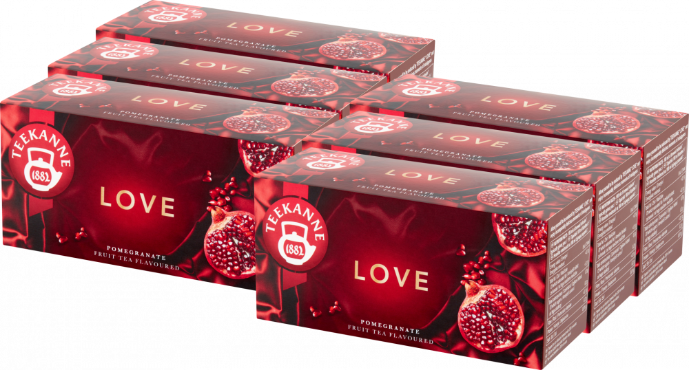 6x Herbata owocowa w kopertach Teekanne Love Pomegranate, 20 sztuk x 2.25g