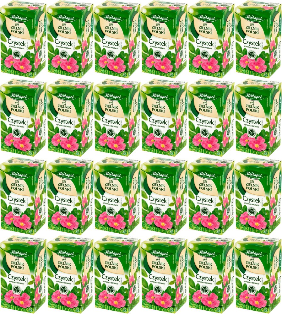 24x Herbata ziołowa w torebkach Herbapol Zielnik Polski, czystek, 20 sztuk x 2g