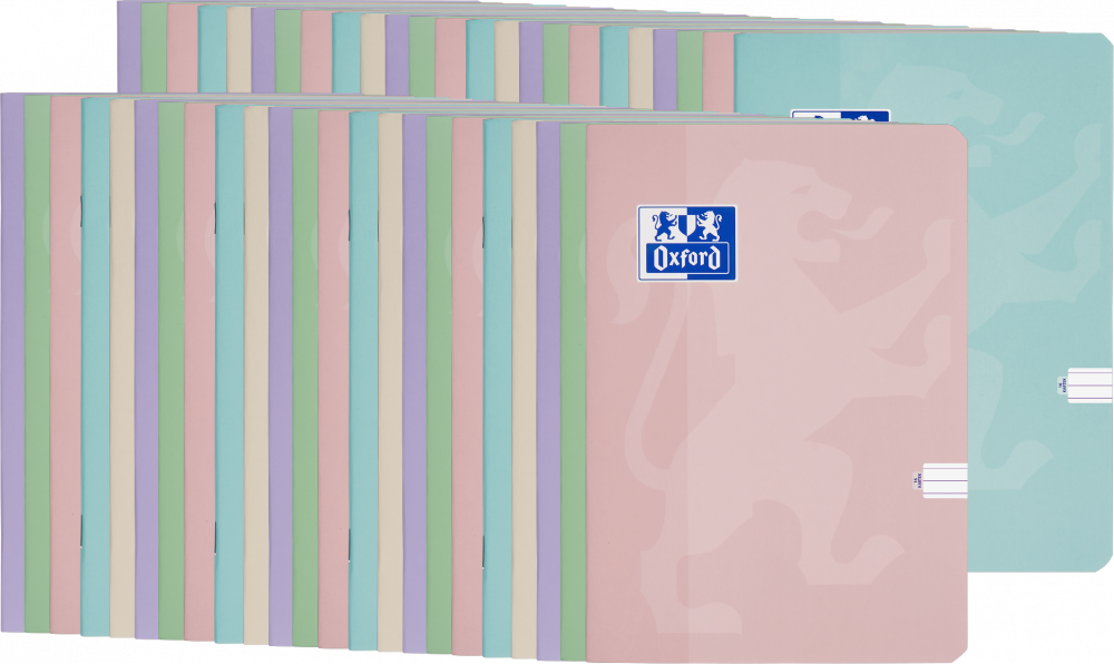 50x Zeszyt w wąskie linie Oxford Touch Pastel, A5, miękka oprawa, 16 kartek, mix kolorów pastelowych