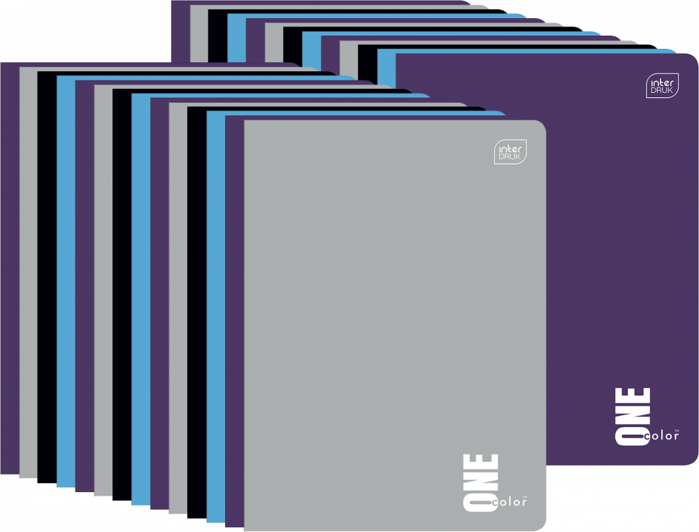 60x Zeszyt w kratkę Interdruk UV One Color, A5, 16 kartek, mix kolorów