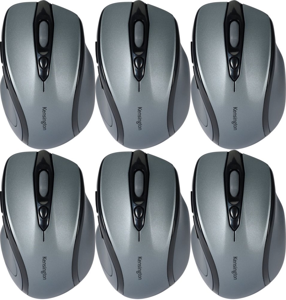 6x Myszka bezprzewodowa Kensington, Pro Fit, średniowymiarowa, optyczna, grafitowy