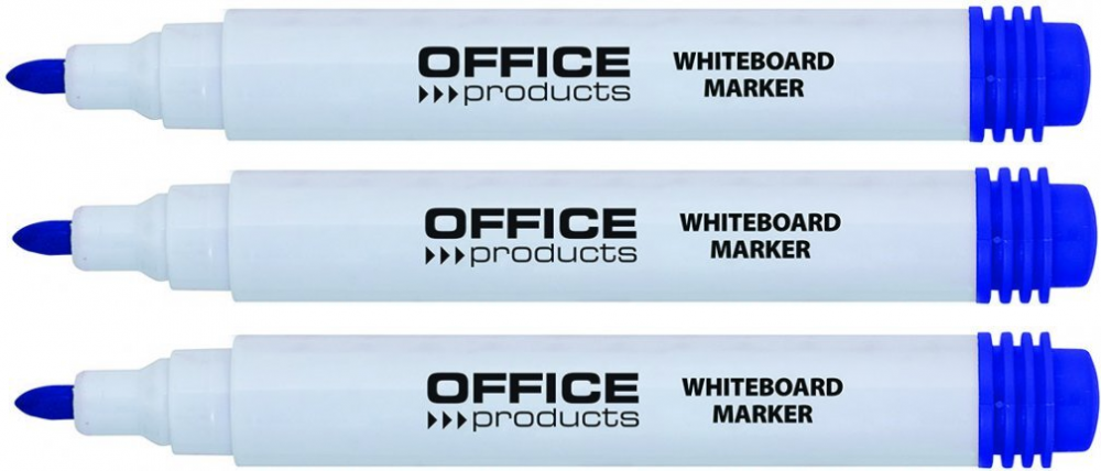 3x marker suchościeralny Office Products, okrągła, 1-3mm, niebieski