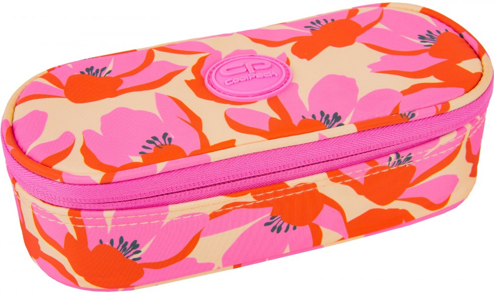 Piórnik szkolny CoolPack Campus Flores Rosa, saszetka, bez wyposażenia