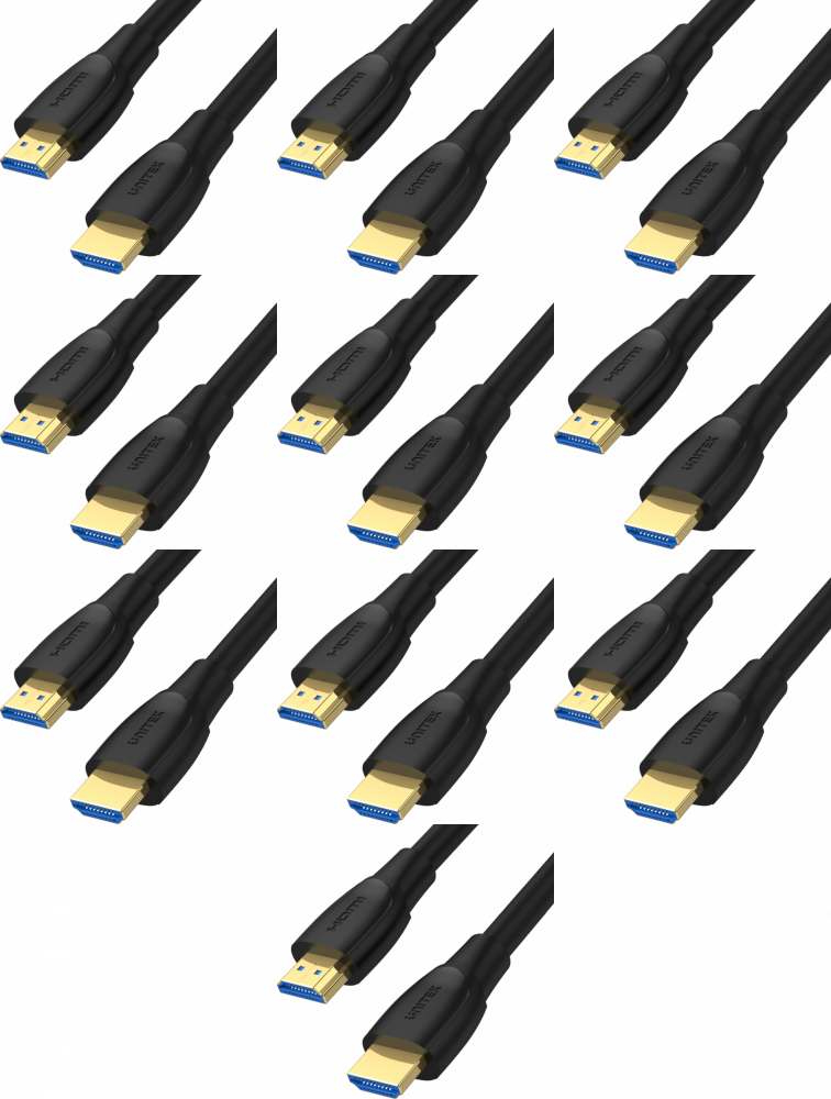 10x Kabel Unitek High Speed HDMI 2.0 4K, 10m, czarny