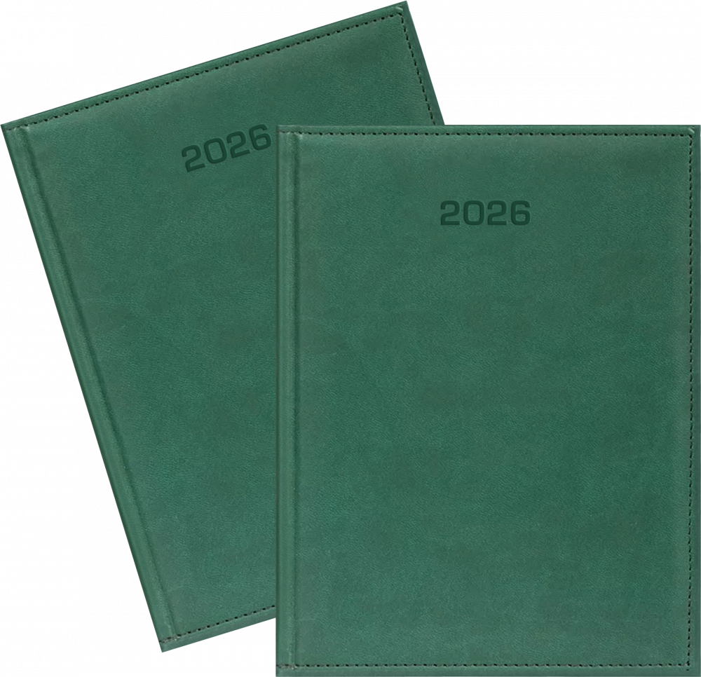 2x Kalendarz książkowy 2026, Udziałowiec, Vivella, A5, dzienny, zielony