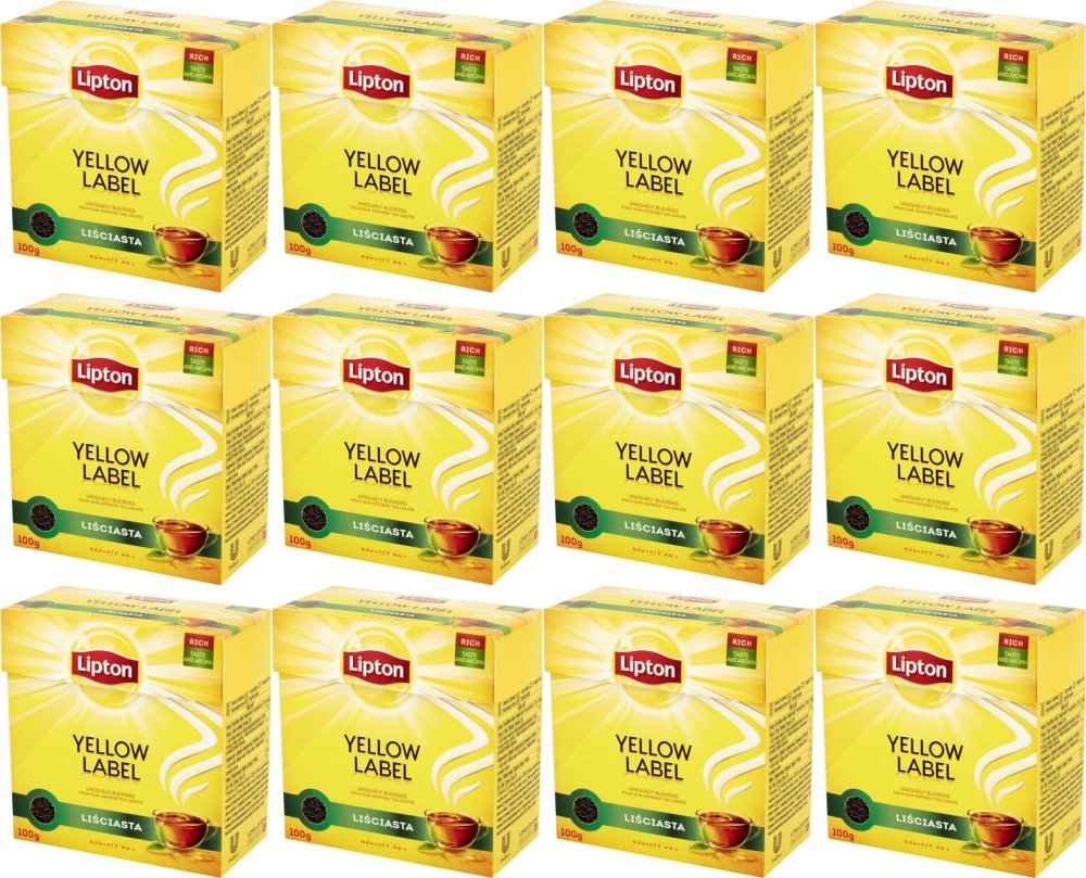12x Herbata czarna liściasta Lipton, 100g