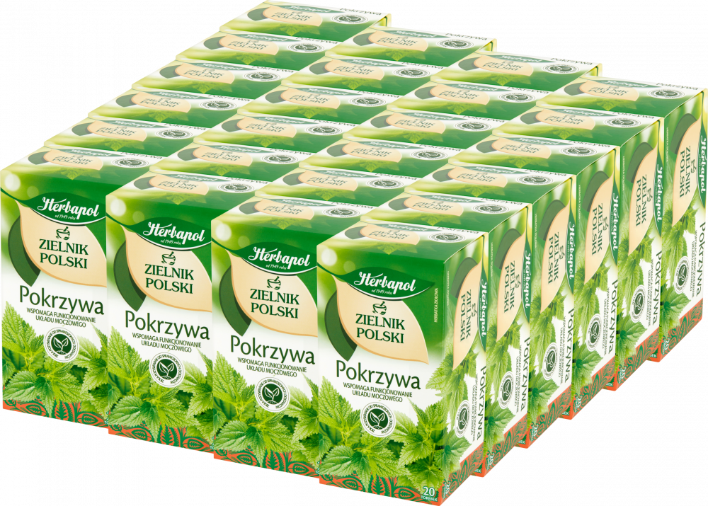 24x Herbata ziołowa w torebkach Herbapol Zielnik Polski, pokrzywa, 20 sztuk x 1.5g