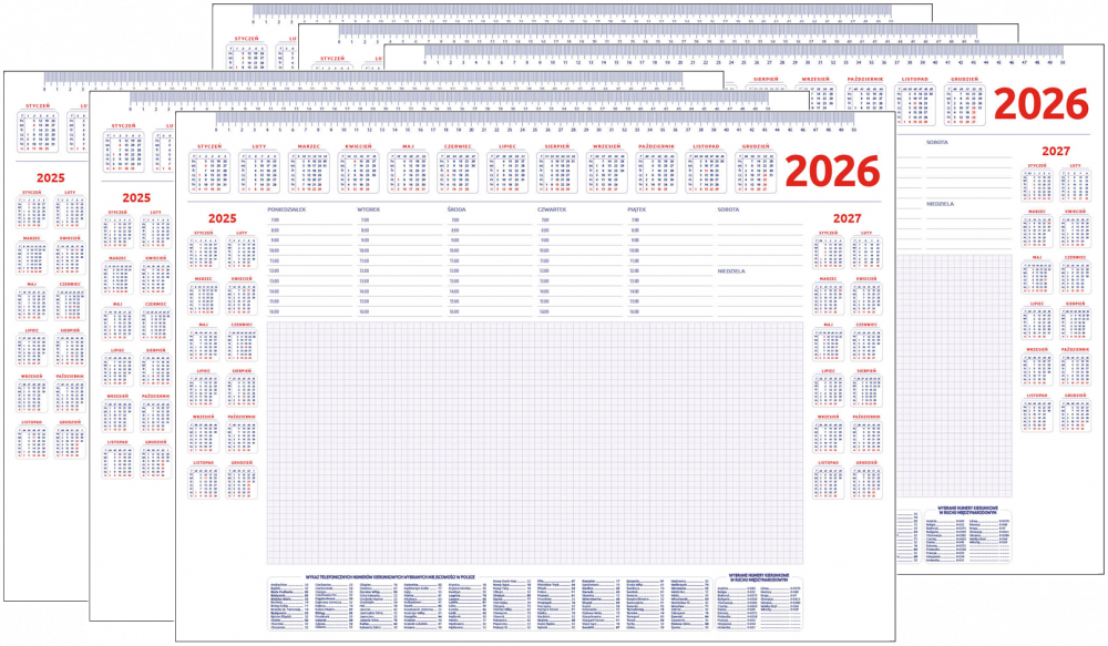 6x Podkład na biurko Udziałowiec, z kalendarzem 2026 i notatnikiem, A2, bez listwy