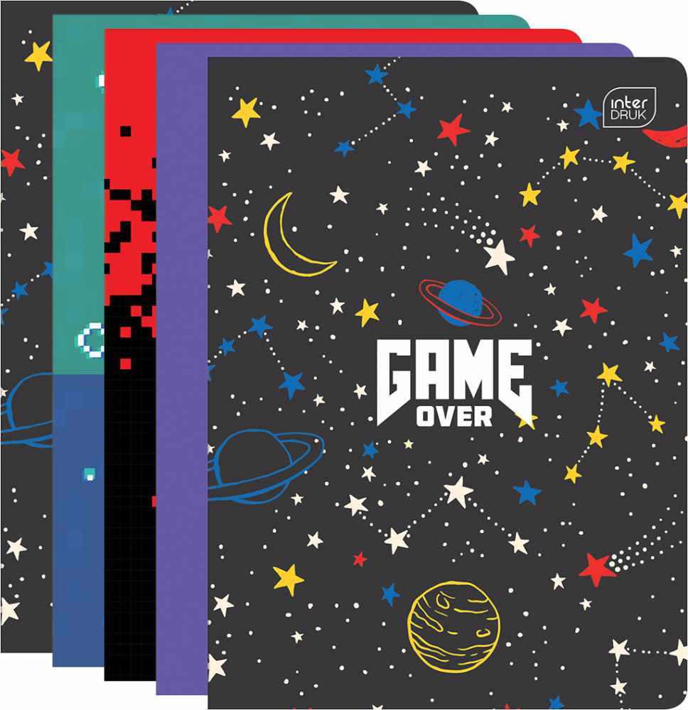 5x Zeszyt w kratkę Interdruk UV Boys, A5, 16 kartek, mix wzorów