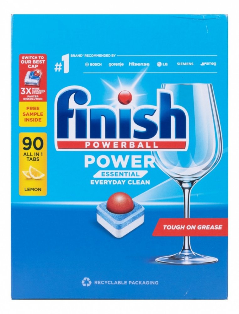 Tabletki do zmywarki Finish Power Essential, lemon, 90 sztuk+2 kapsułki gratis