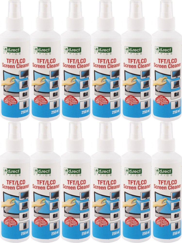 12x Płyn do czyszczenia ekranów TFT/LCD D.Rect, 250ml