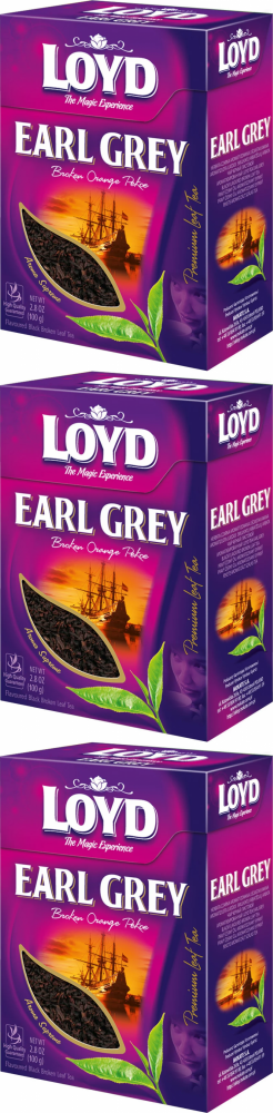 3x Herbata czarna liściasta Loyd Earl Grey, 100g