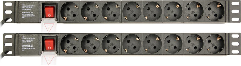 2x Listwa zasilająca rack (PDU) Gembird EG-PDU-014, 3m, 8 gniazd Schuko, wtyk Schuko, czarny