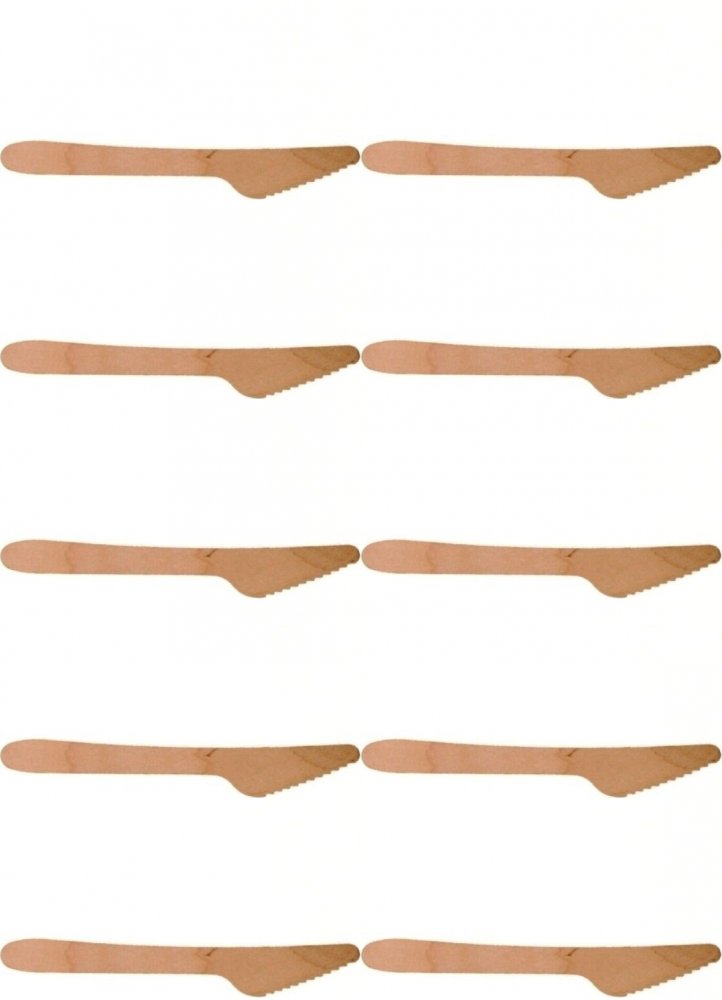 10x Noże jednorazowe Packman, 16.5cm, drewno, 100 sztuk, brązowy