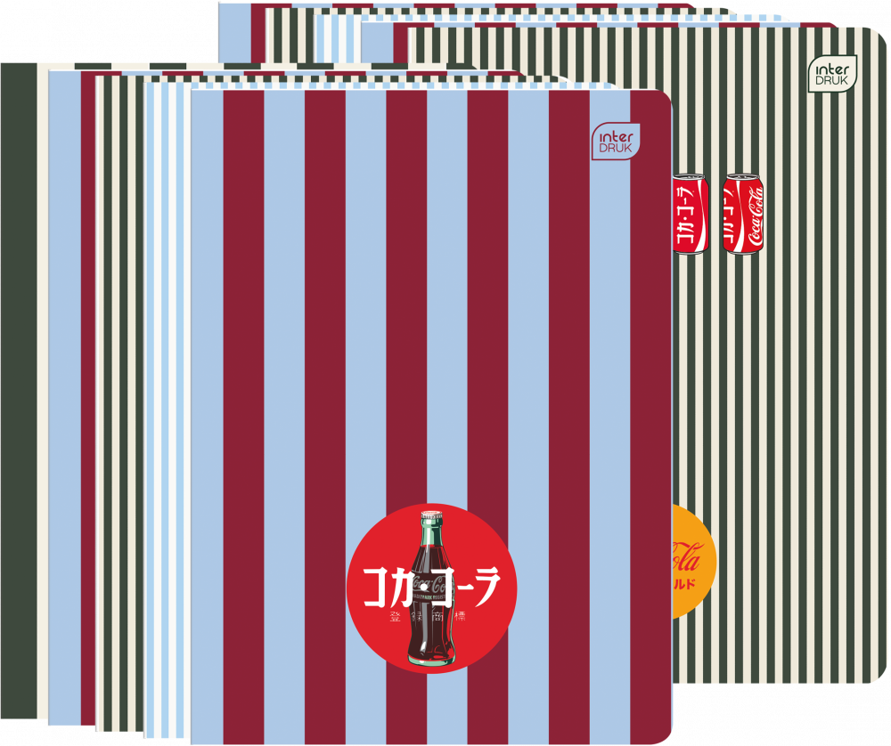 10x Zeszyt A5 Interdruk Coca Cola, w kratkę, 80 kartek, mix wzorów