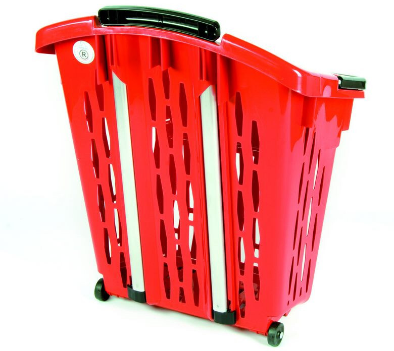 Koszyk zakupowy na kółkach Kon-Plast, 38l, pomarańczowy