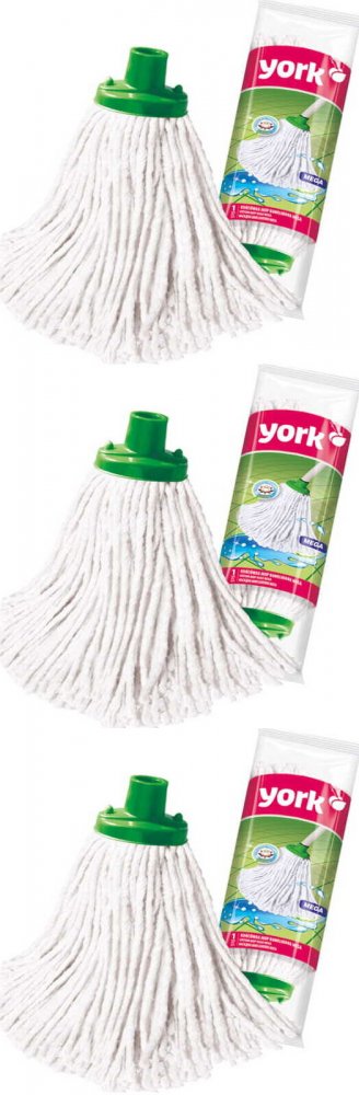 3x Mop bawełniany York Mega, końcówka, biały