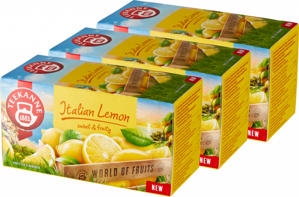 3x Herbata owocowa w kopertach Teekanne Italian Lemon, cytryna, 20 sztuk x 2g