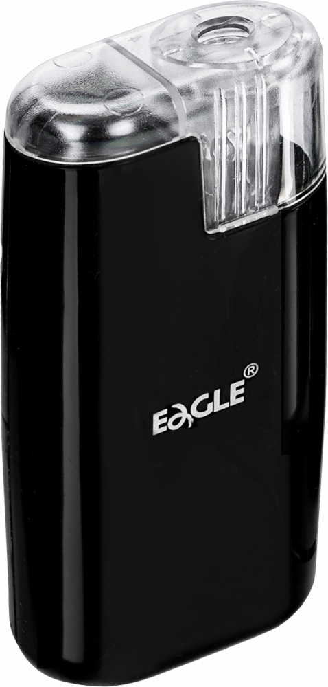 Temperówka elektryczna EagleTY61, na baterie, z pojemnikiem, 1 otwór, czarny