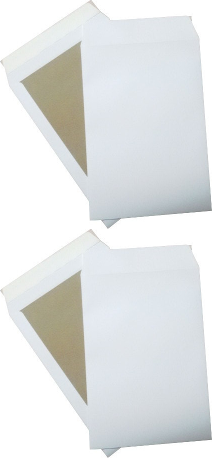 2x Koperta wzmocniona Bong C4, z tekturowymi pleckami, okno lewe, z paskiem HK, 100 sztuk, biały