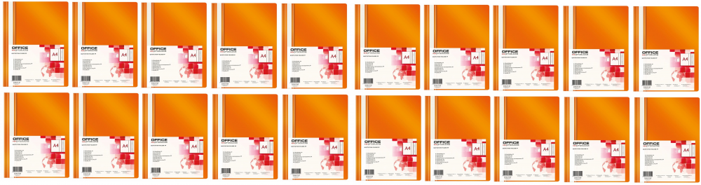 50x Skoroszyt plastikowy bez oczek Office Products, A4, do 200 kartek, pomarańczowy