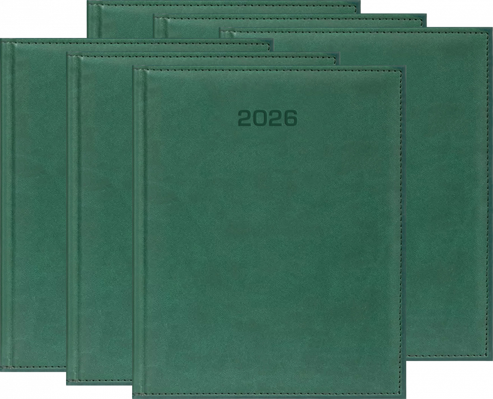 6x Kalendarz książkowy 2026, Udziałowiec, Vivella, A4, tygodniowy, zielony