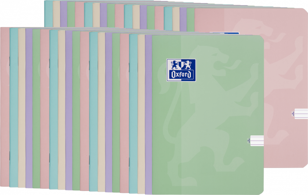 40x Zeszyt w wąskie linie Oxford Touch Pastel, A5, miękka oprawa, 16 kartek, mix kolorów pastelowych