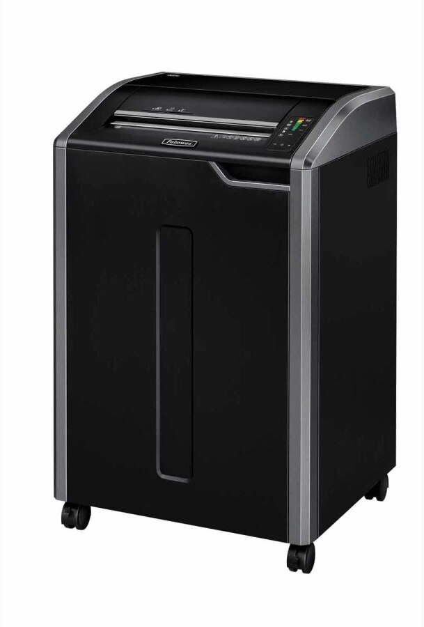 Niszczarka Fellowes 485i, pasek 5.8mm, 40 kartek, P-2/T-2/O-2 DIN, czarno-szary