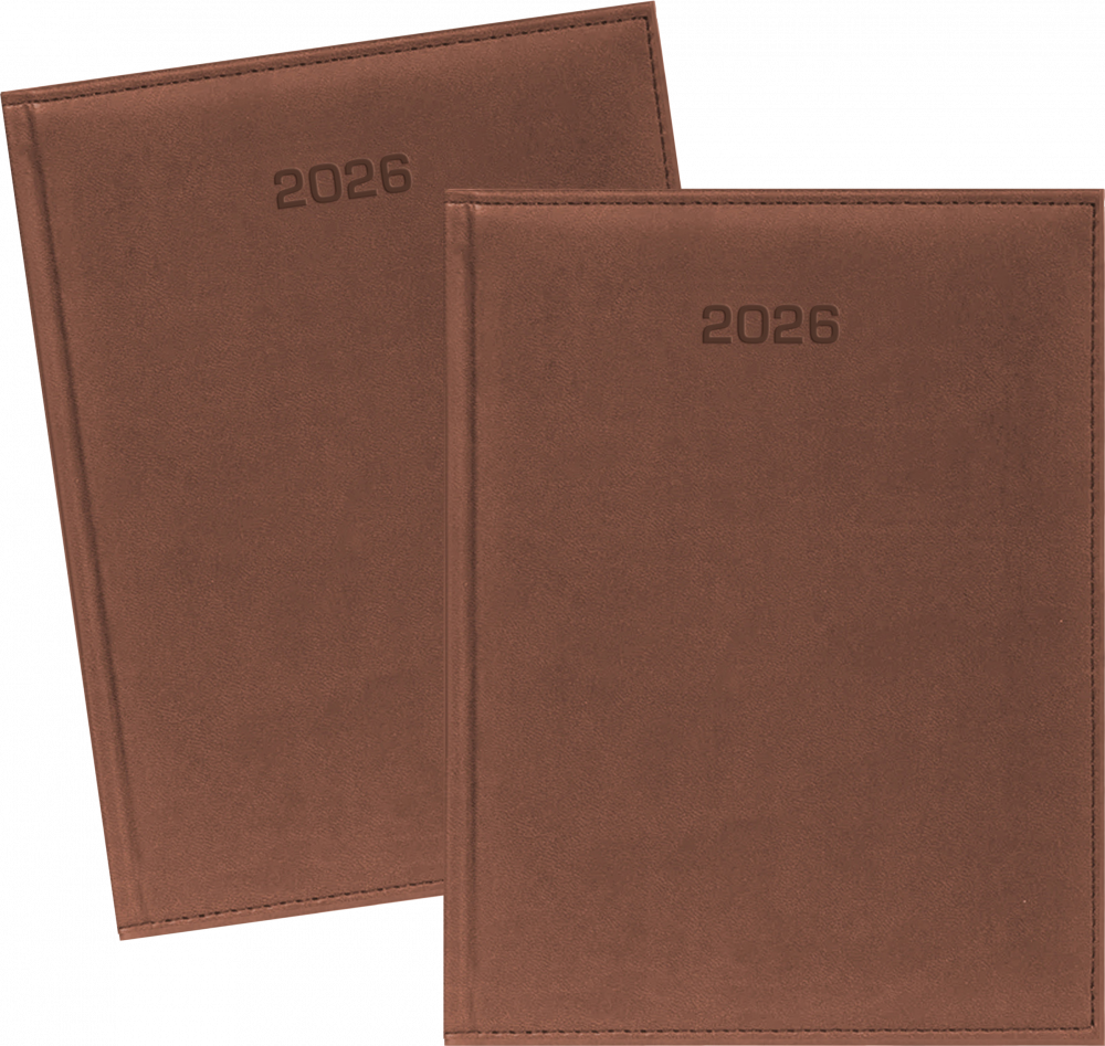 2x Kalendarz książkowy 2026, Udziałowiec, Vivella, A5, dzienny, brązowy