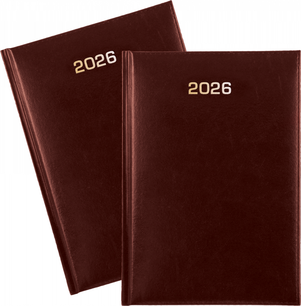 2x Kalendarz książkowy 2026, Udziałowiec, Dyrektorski, A5, dzienny, bordowy