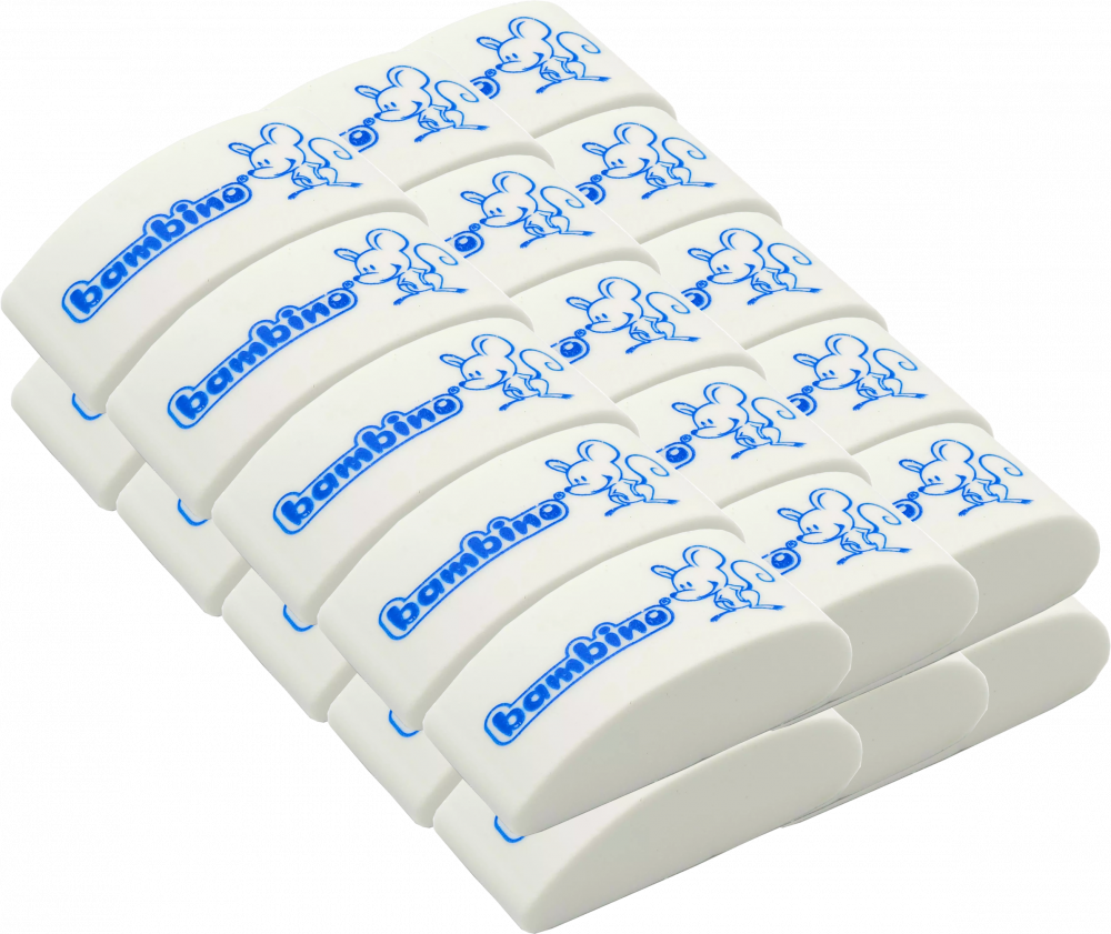 30x Gumka do mazania Bambino Myszka, 1 sztuka, biały