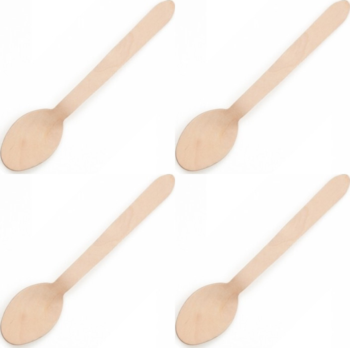 4x Łyżki jednorazowe Packman, 16.5cm, drewno, 100 sztuk, brązowy