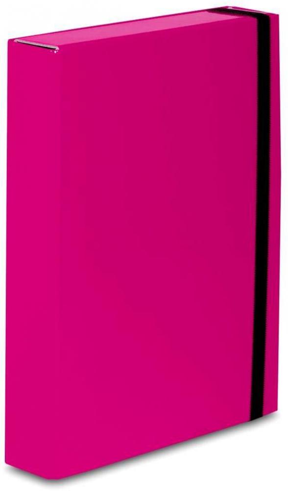 Teczka kartonowa z gumką VauPe Box Caribic, A4, 50mm, różowy