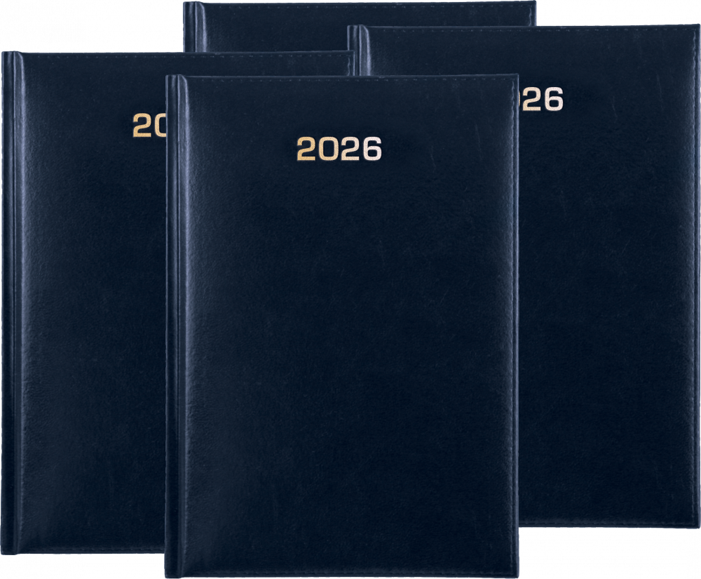 4x Kalendarz książkowy 2026, Udziałowiec, Dyrektorski, A5, dzienny, granatowy