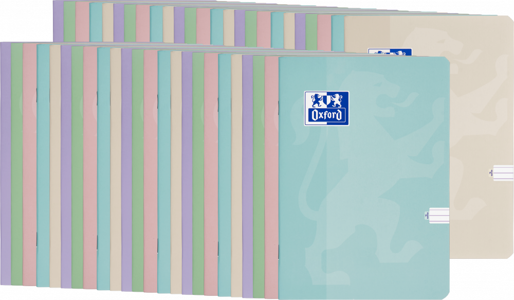 60x Zeszyt w wąskie linie Oxford Touch Pastel, A5, miękka oprawa, 16 kartek, mix kolorów pastelowych