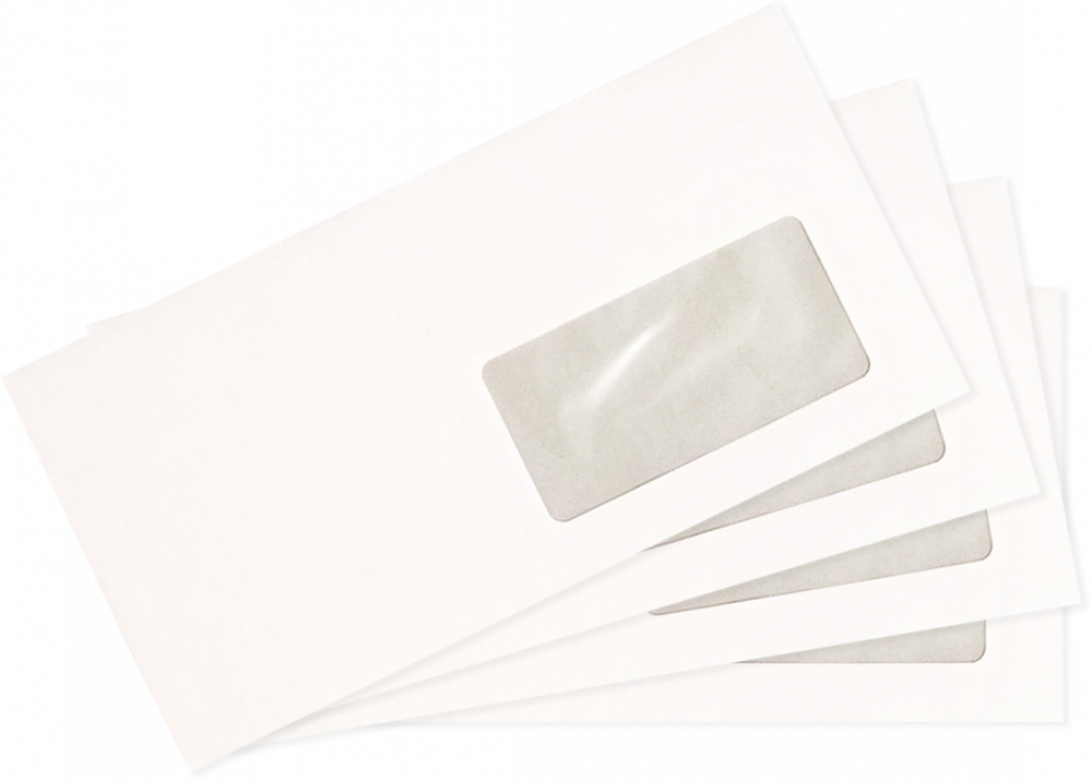 Koperta standardowa, NC, DL, samoklejąca SK, okno prawe, 50 sztuk, biały
