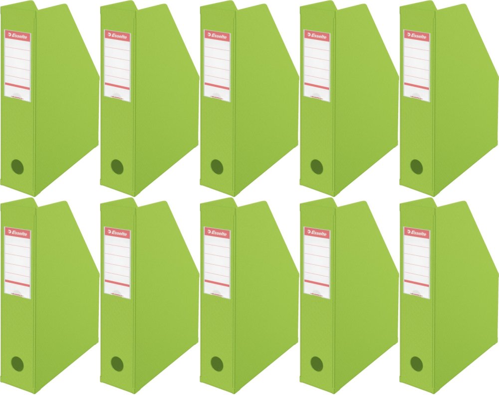 10x Organizer kartonowy na dokumenty Esselte Vivida, składany , A4, 70mm, do 700 kartek zielony