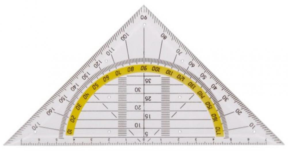 Ekierka Office Depot, 16cm, z kątomierzem, transparentny