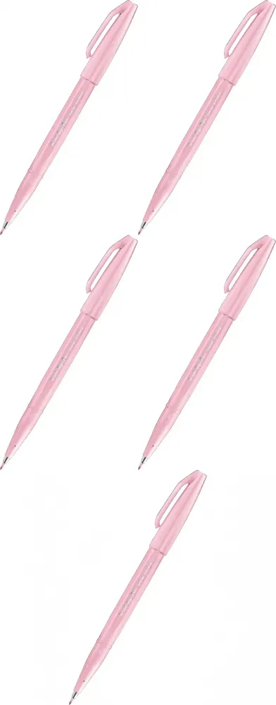 5x Pisak pędzelkowy do kaligrafii Pentel Brush Sign Pen SES15C, 2.07mm, pudrowy róż
