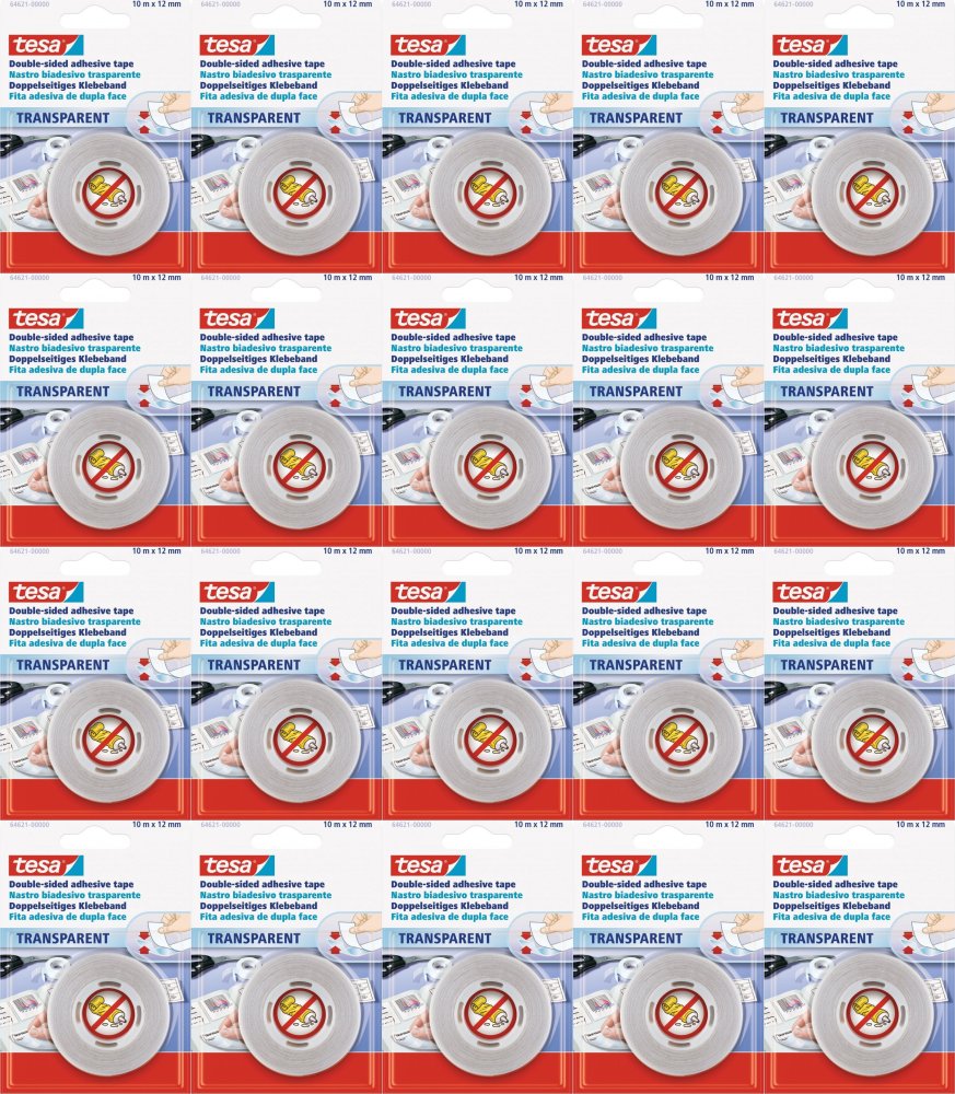 20x Taśma dwustronna Tesa,12mmx10m, przezroczysty