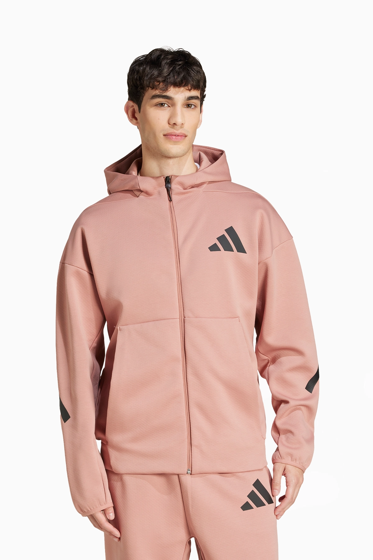 Bluza z kapturem adidas Z.N.E. Full-Zip - Pomarańczowy