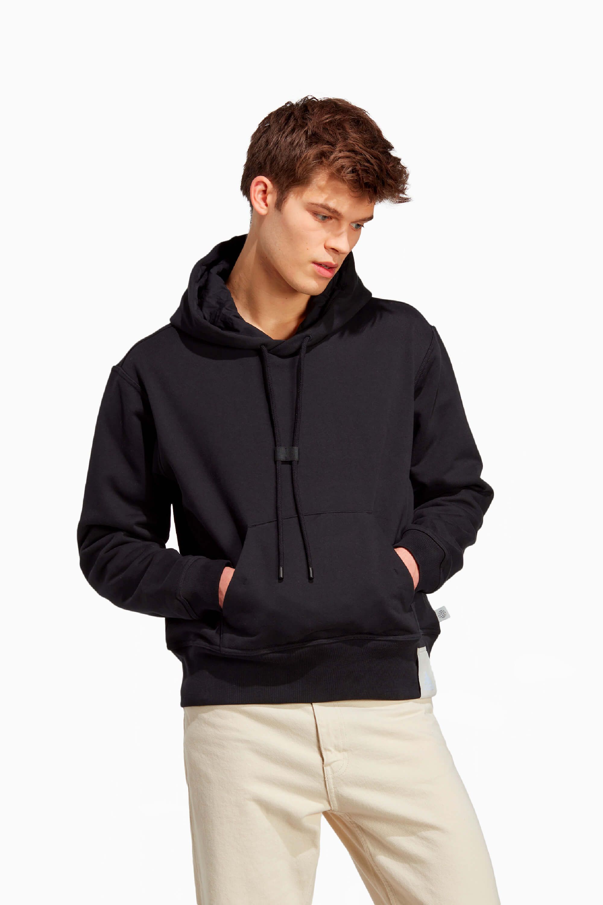 Bluza z kapturem adidas Lounge Heavy French Terry - Czarny