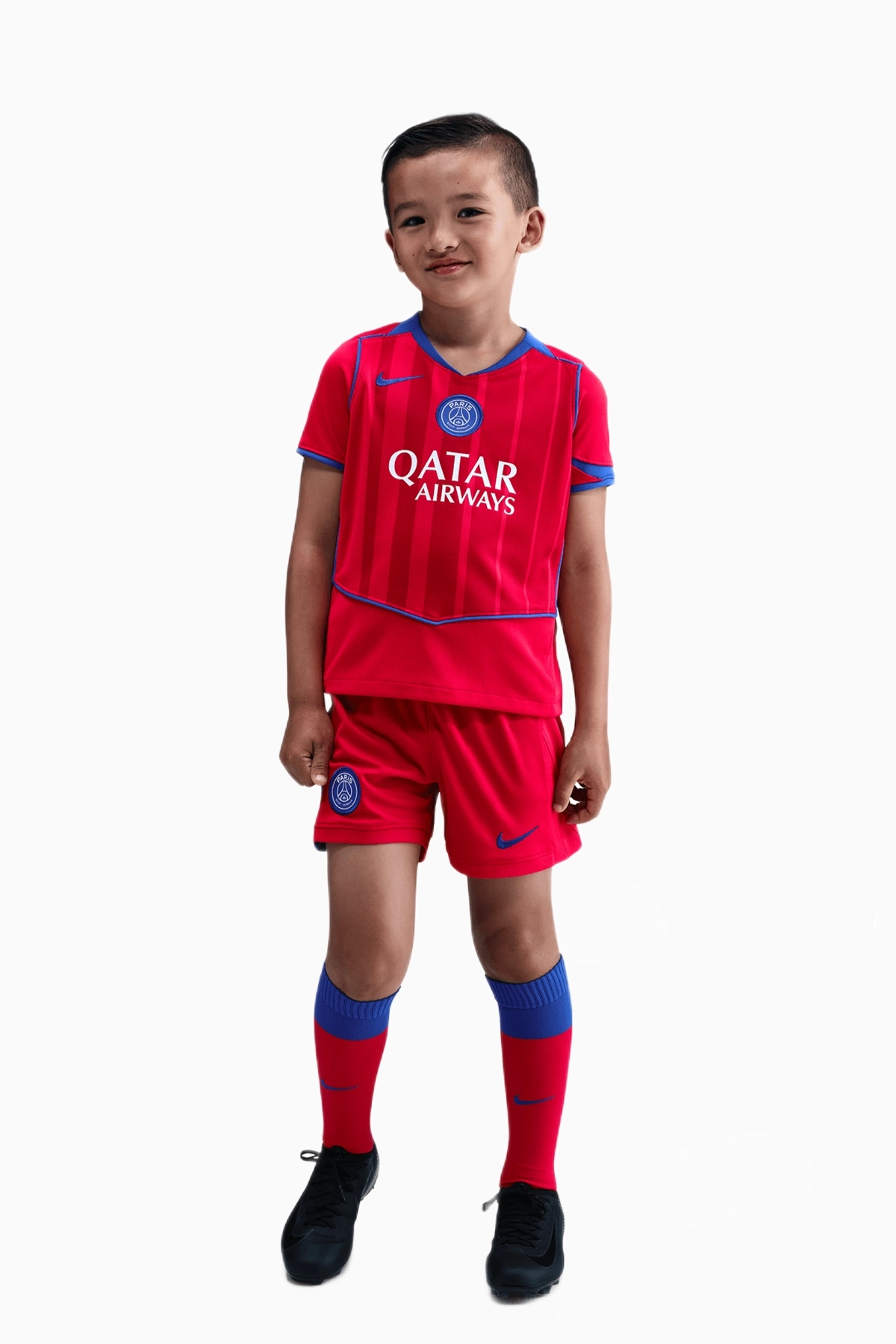 Komplet Nike PSG 25/26 Trzeci Małe dzieci - Czerwony