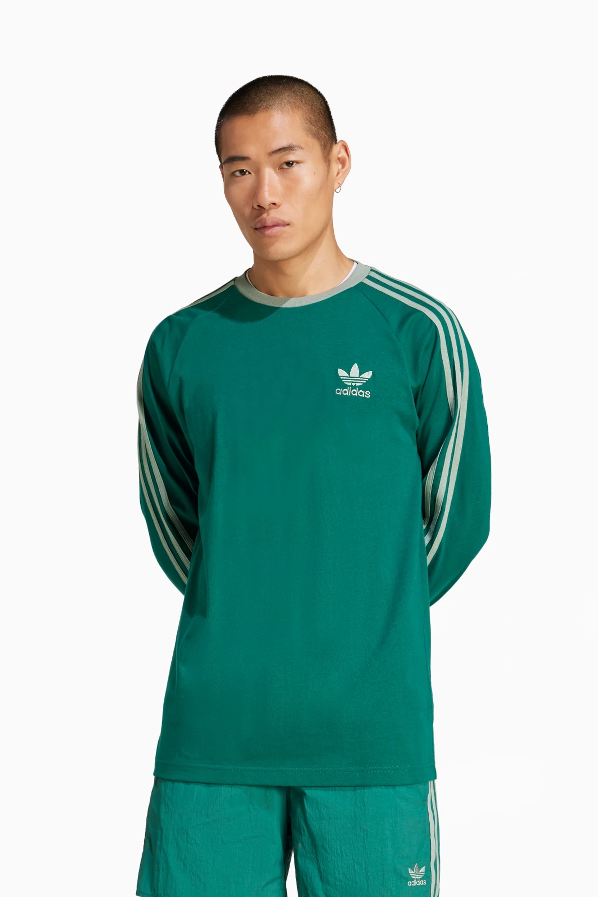 Koszulka z długim rękawem adidas Adicolor Classics 3-Stripes - Zielony