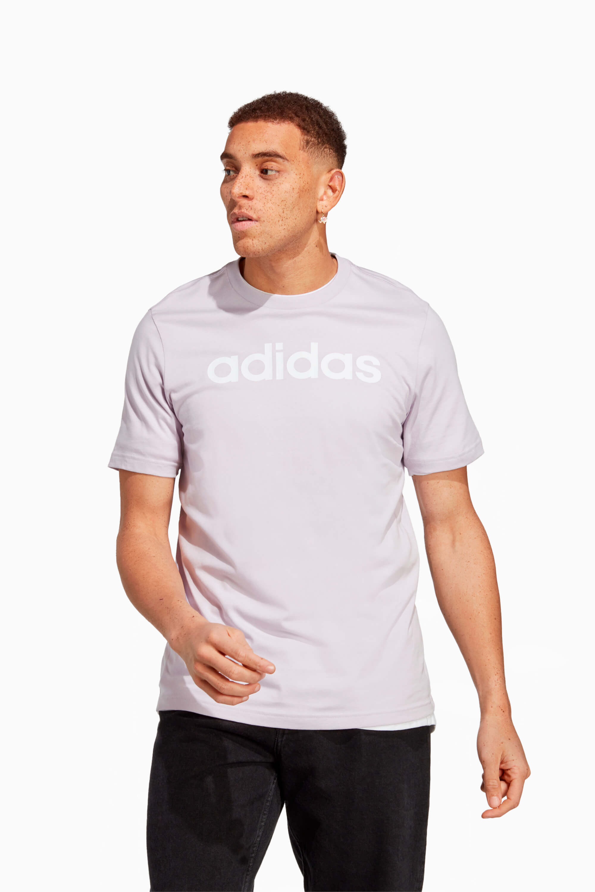 Koszulka adidas Essentials Linear Logo Tee - Różowy