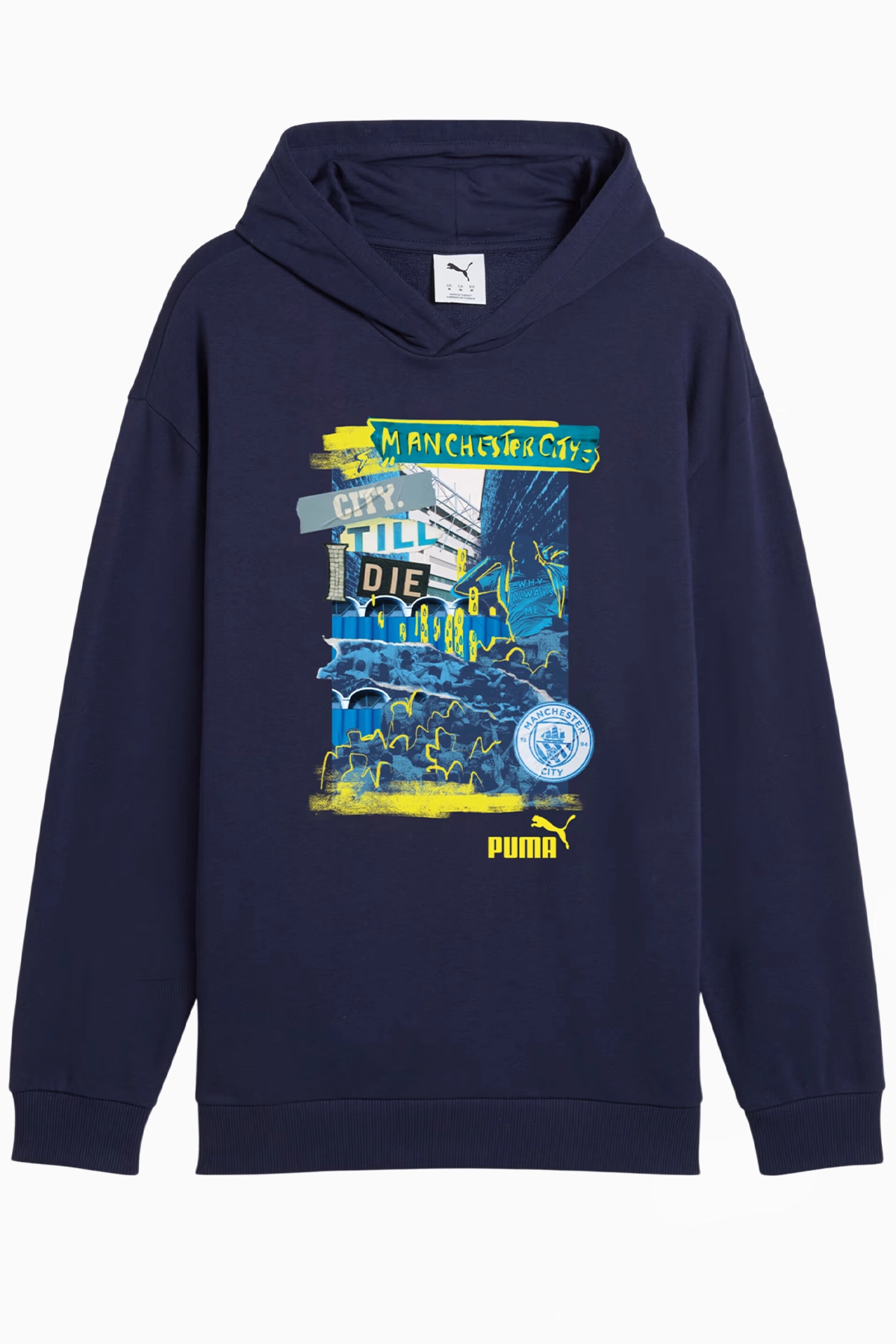 Bluza z kapturem Puma Manchester City 24/25 ftblNRGY+ - Granatowy