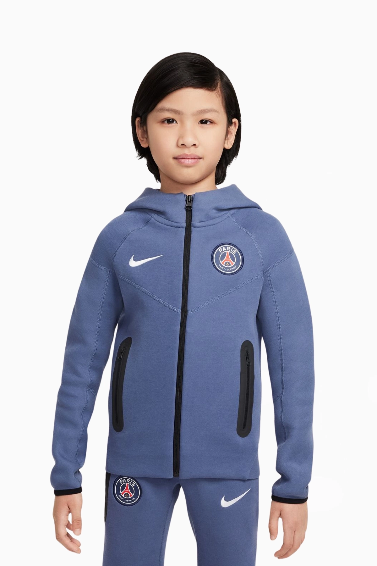 Bluza z kapturem Nike PSG 25/26 Tech Fleece Junior - Granatowy