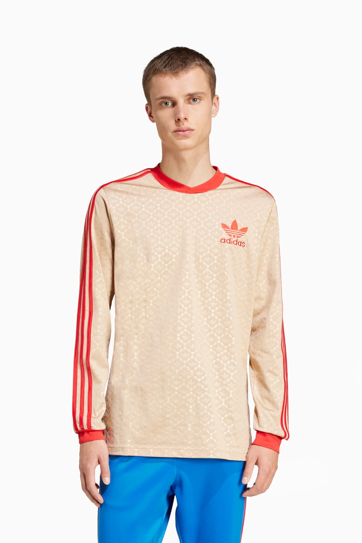 Koszulka z długim rękawem adidas David Beckham Originals - Beżowy